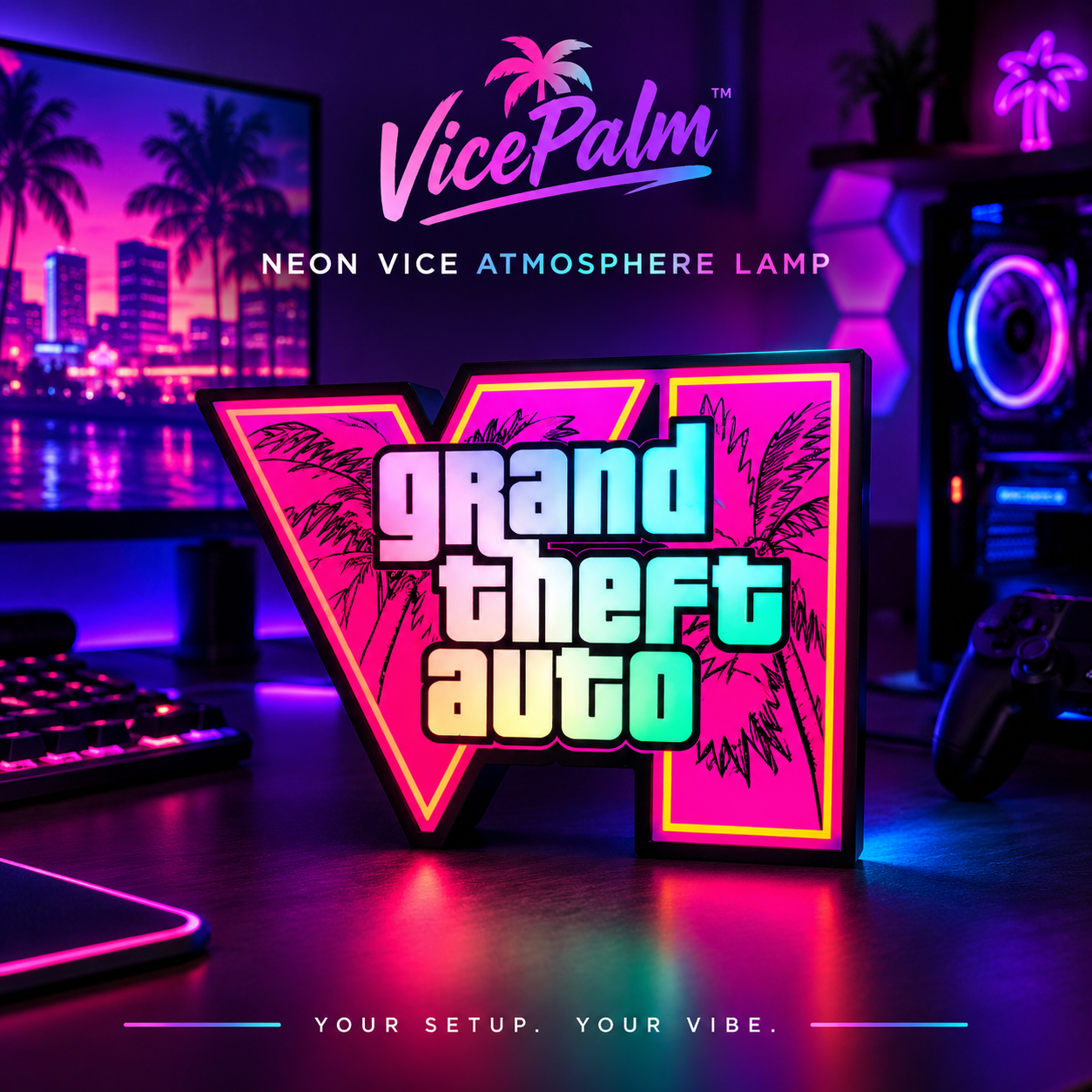 VicePalm™ Neon Vice Atmosphere Lamp