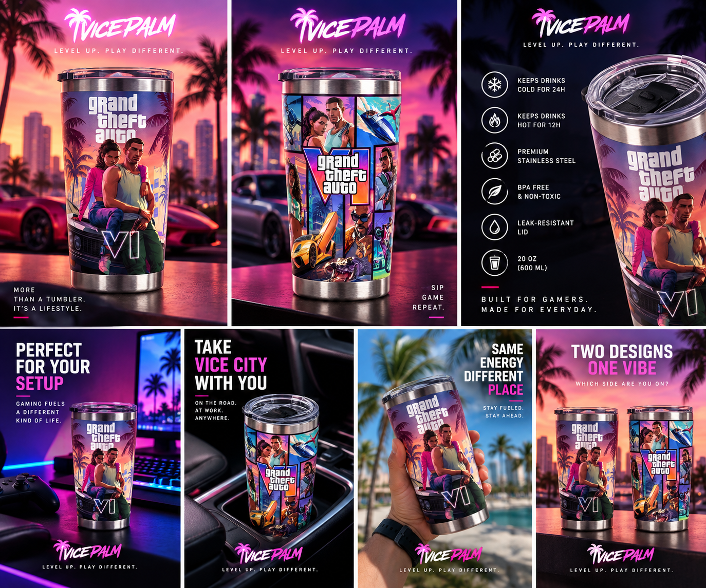 VicePalm™ Neon Vice Insulated Tumbler