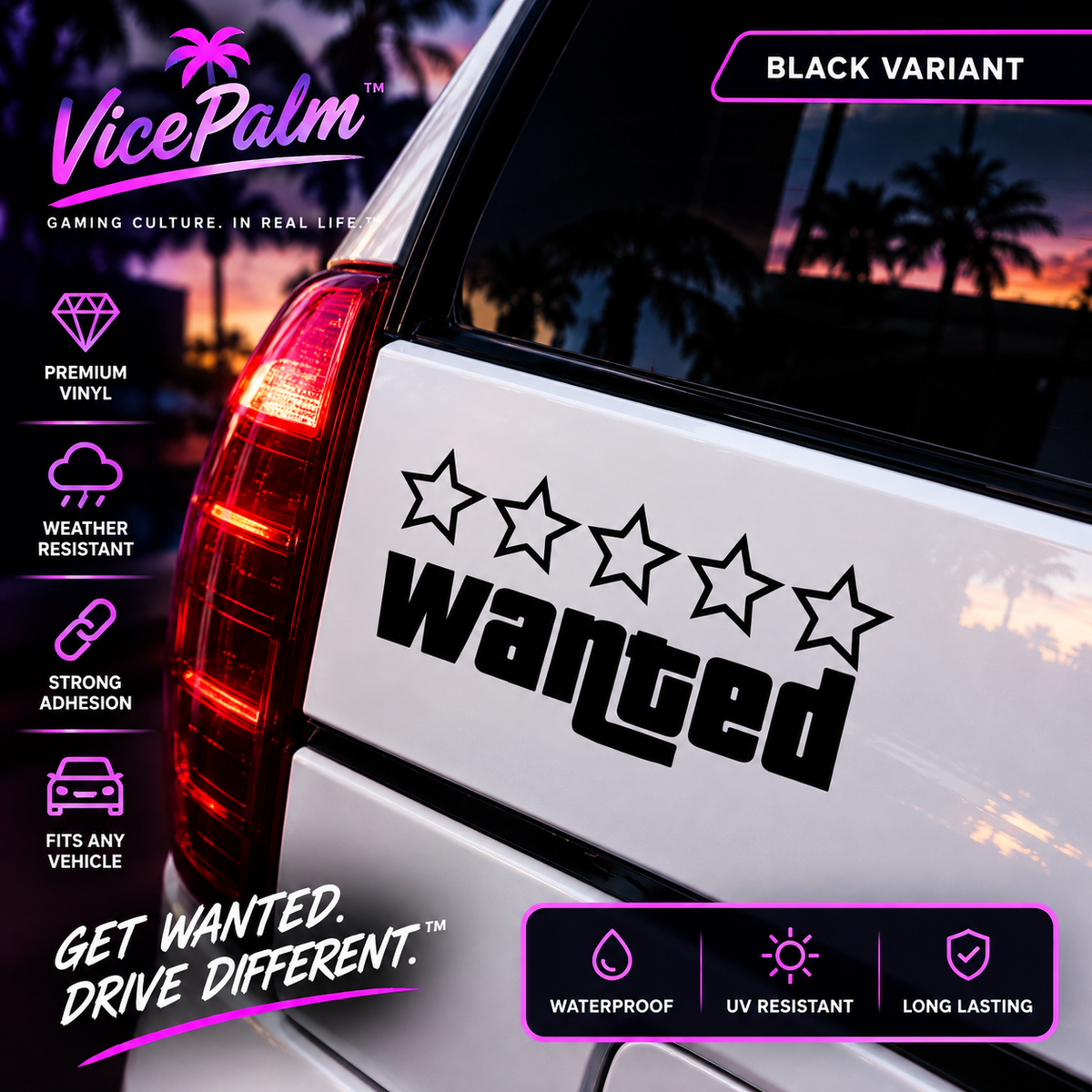 VicePalm™ Wanted Car Decal