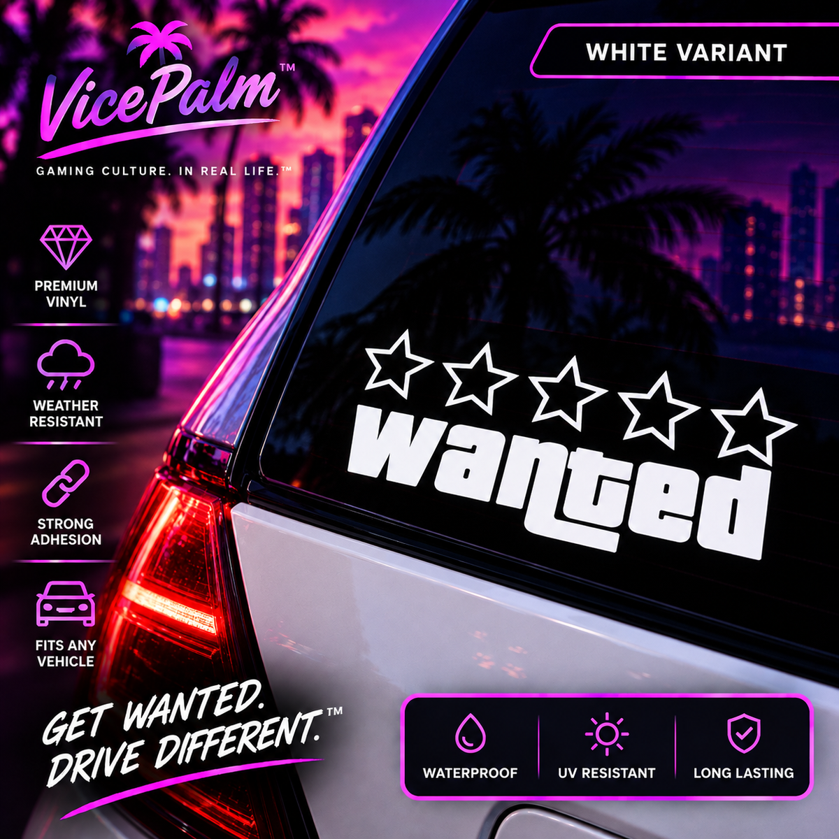 VicePalm™ Wanted Car Decal