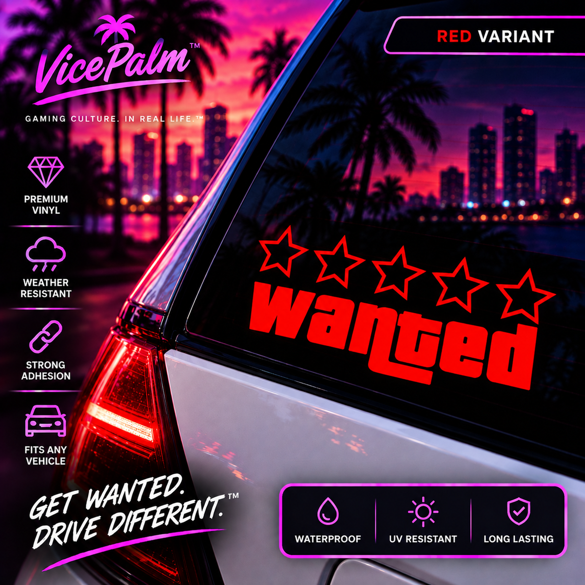 VicePalm™ Wanted Car Decal