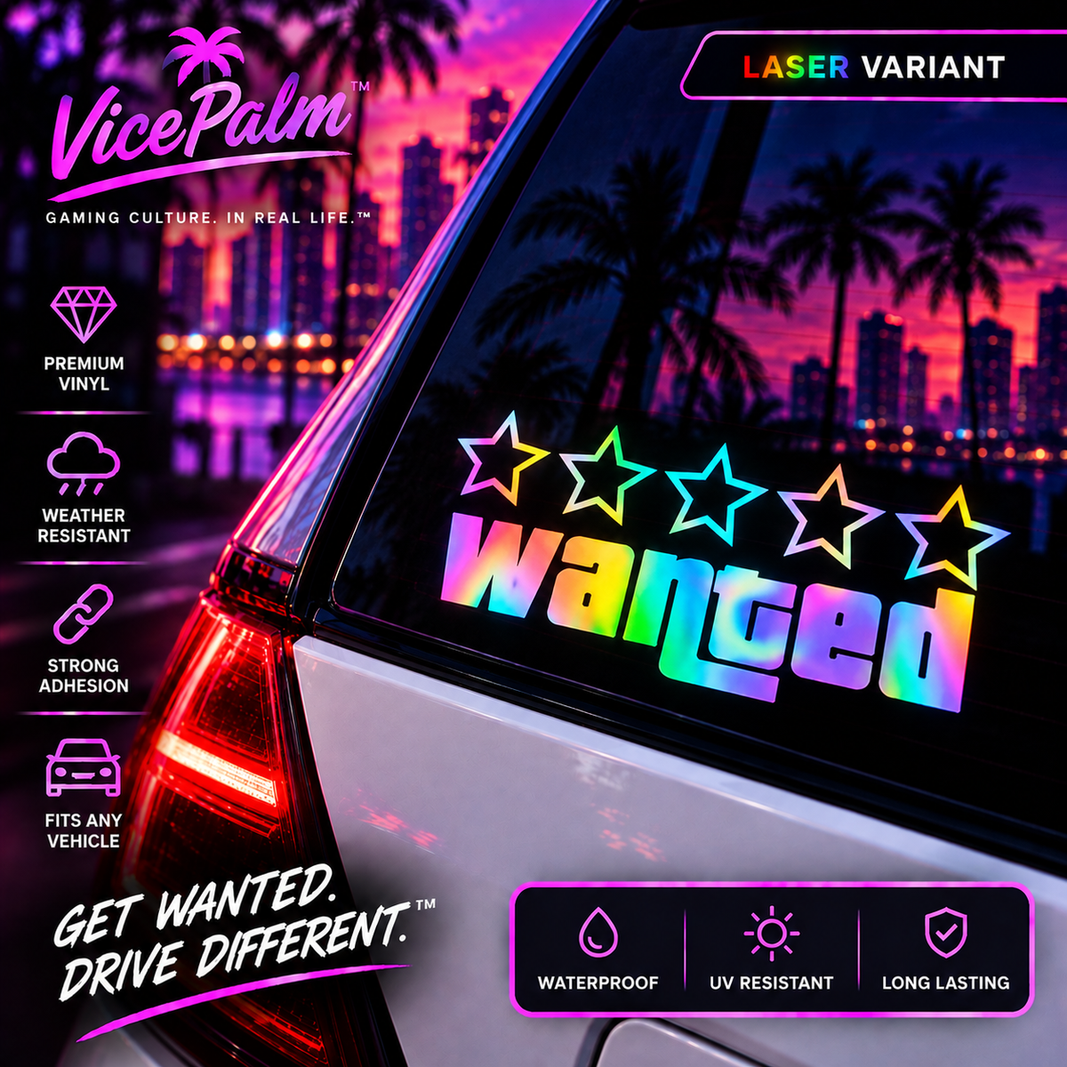 VicePalm™ Wanted Car Decal