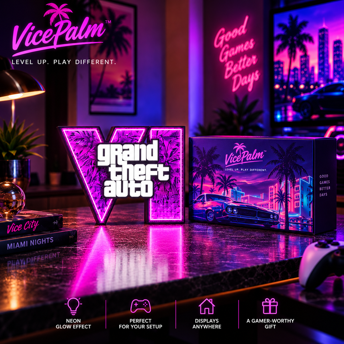 VicePalm™ Neon Vice Gaming Light