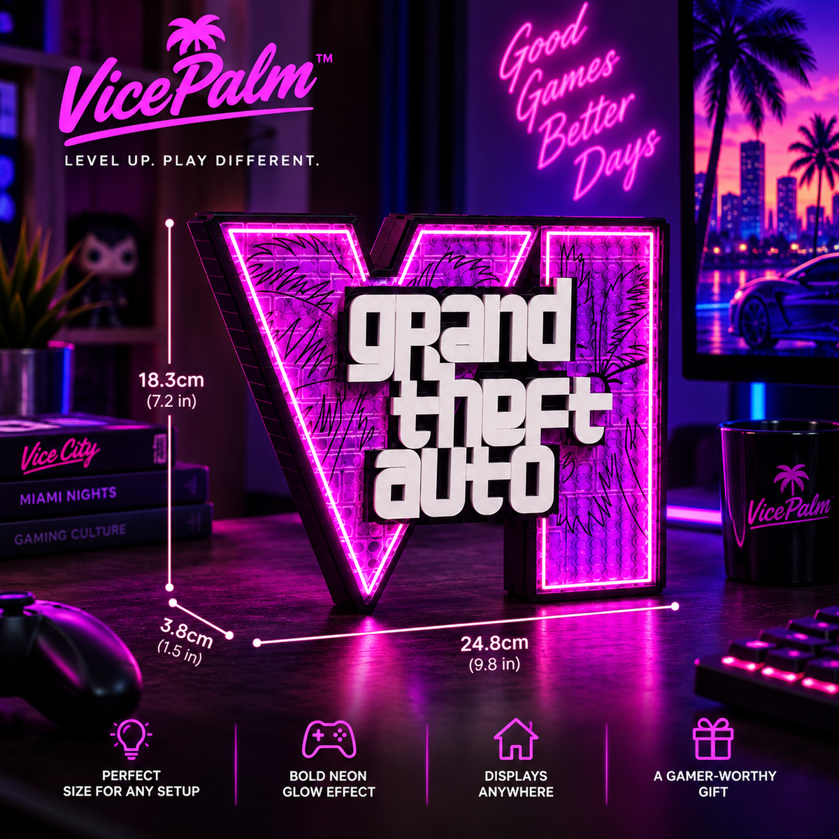 VicePalm™ Neon Vice Gaming Light