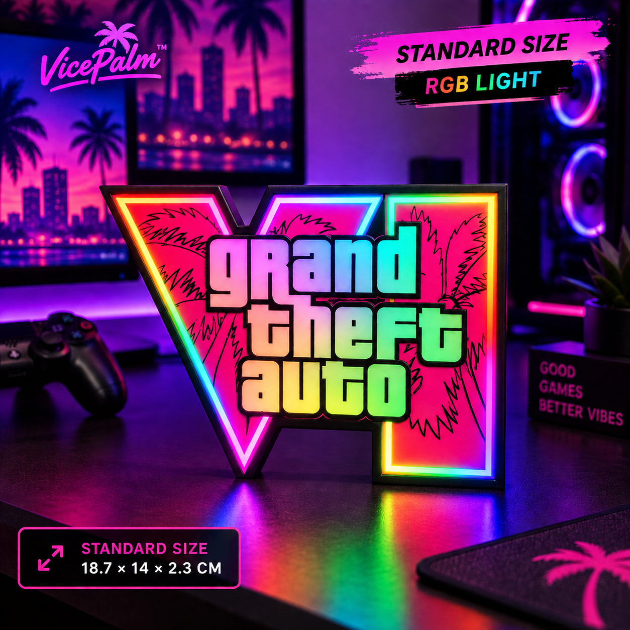 VicePalm™ Neon Vice Atmosphere Lamp
