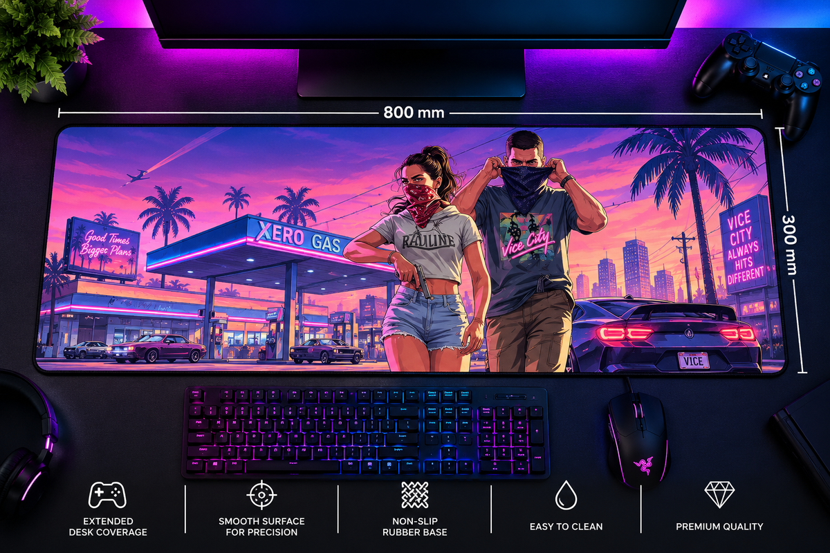 VicePalm™ Vice City Extended Gaming Mouse Pad