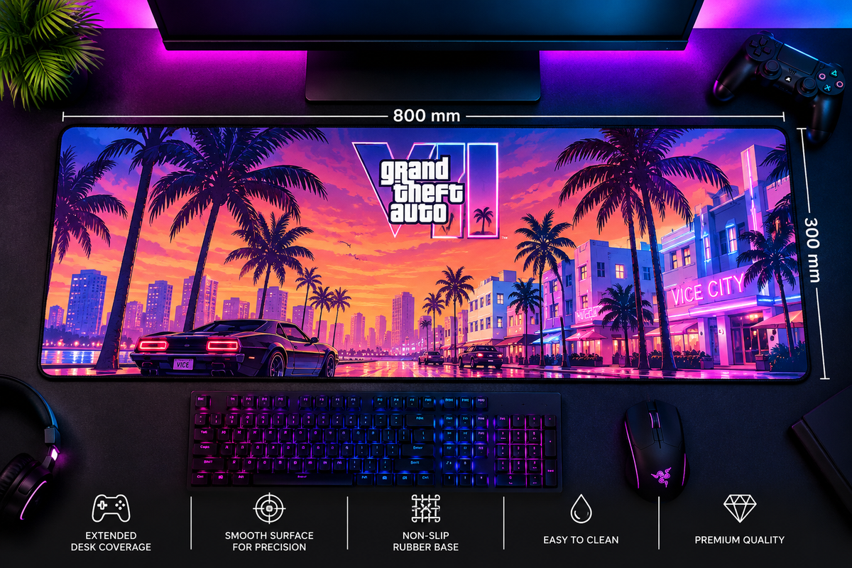 VicePalm™ Vice City Extended Gaming Mouse Pad