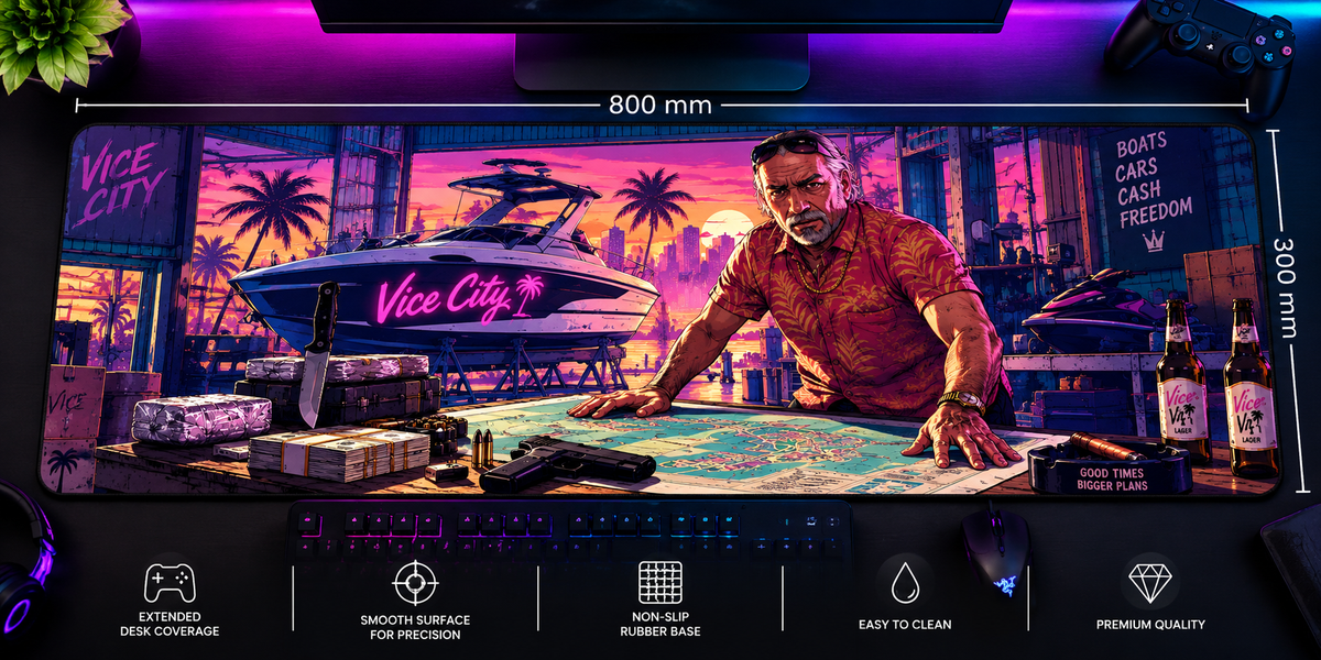 VicePalm™ Vice City Extended Gaming Mouse Pad