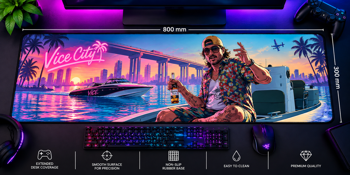 VicePalm™ Vice City Extended Gaming Mouse Pad