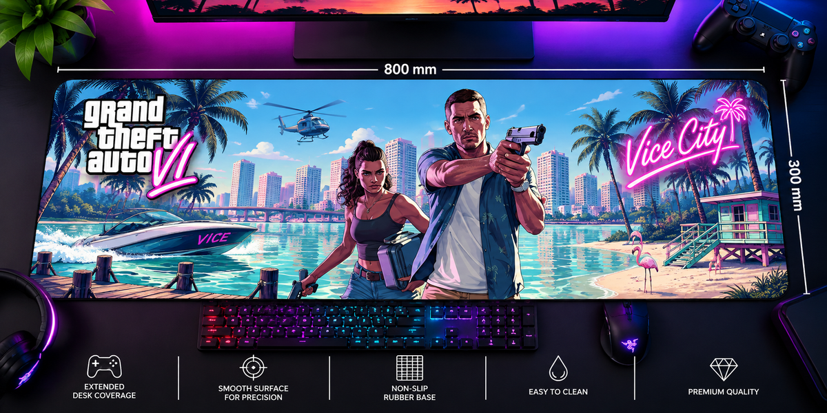 VicePalm™ Vice City Extended Gaming Mouse Pad