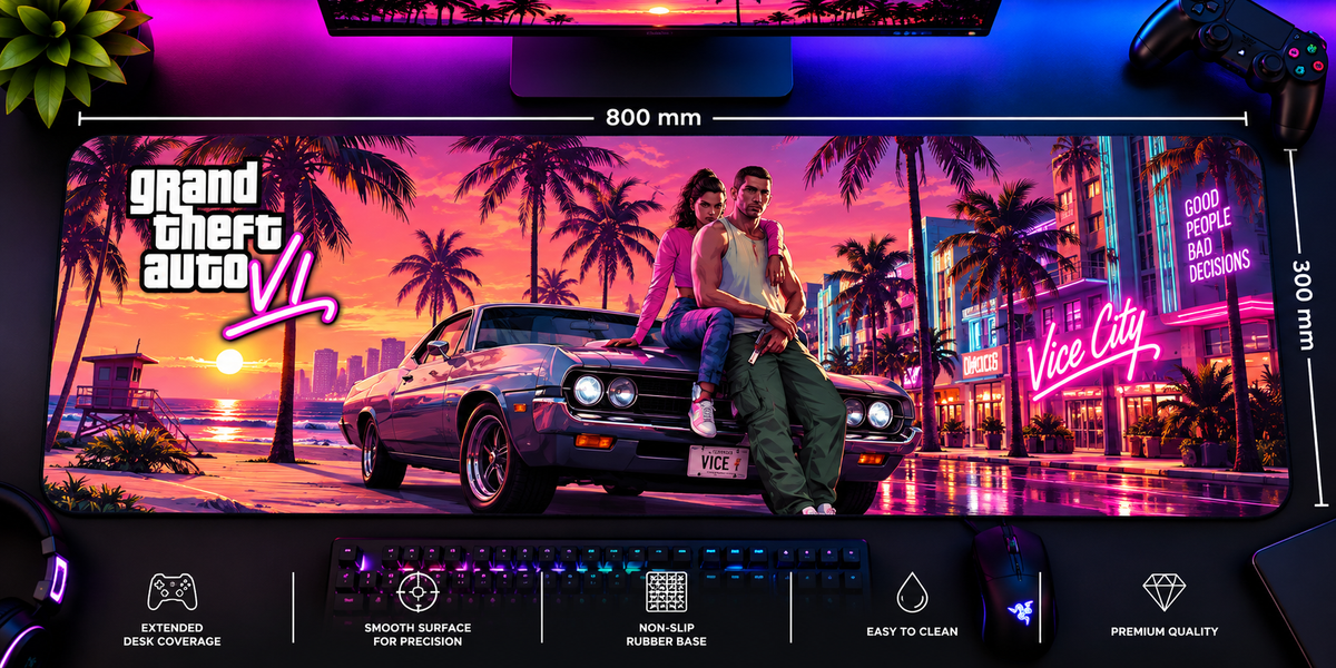 VicePalm™ Vice City Extended Gaming Mouse Pad