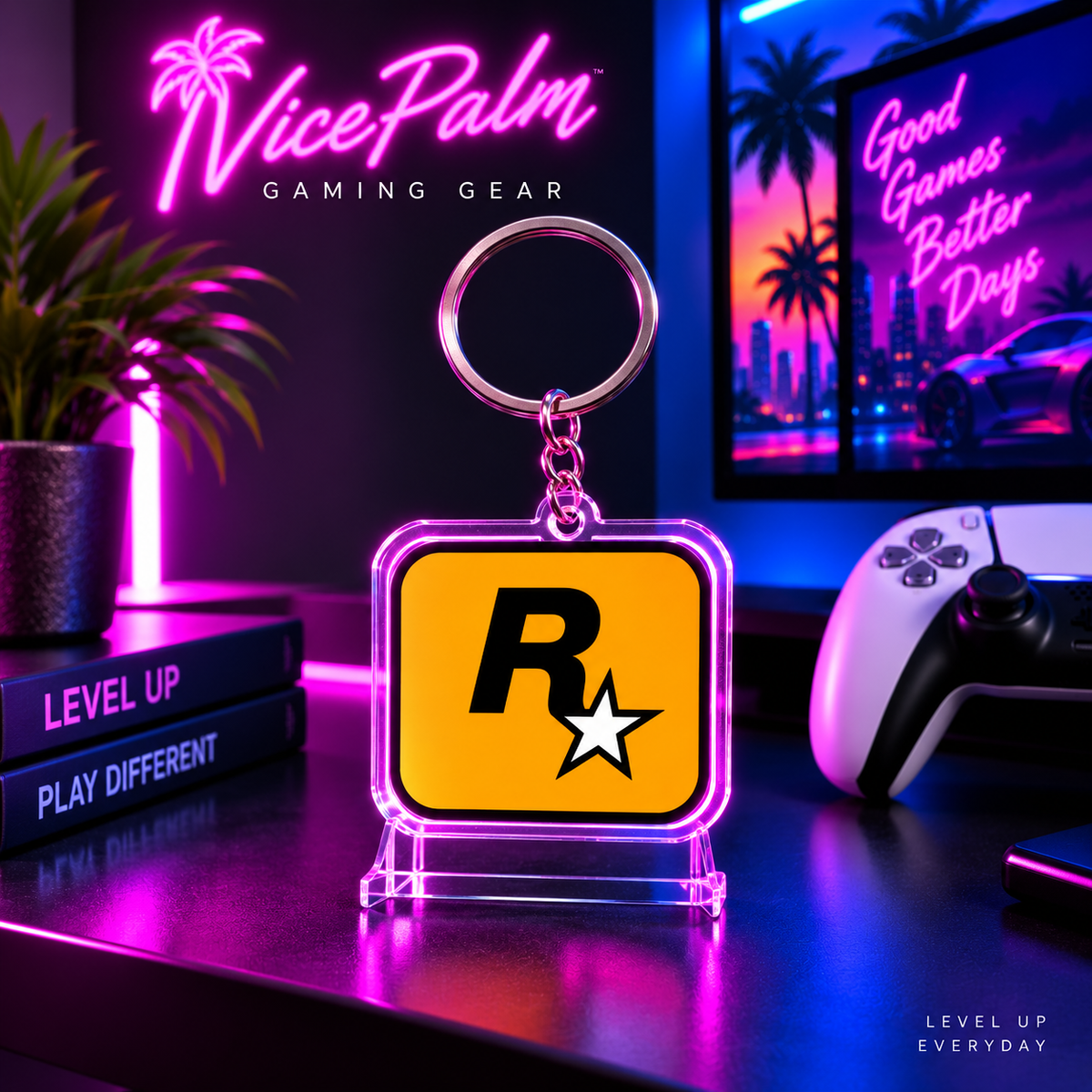 VicePalm™ Neon Gaming Keychain